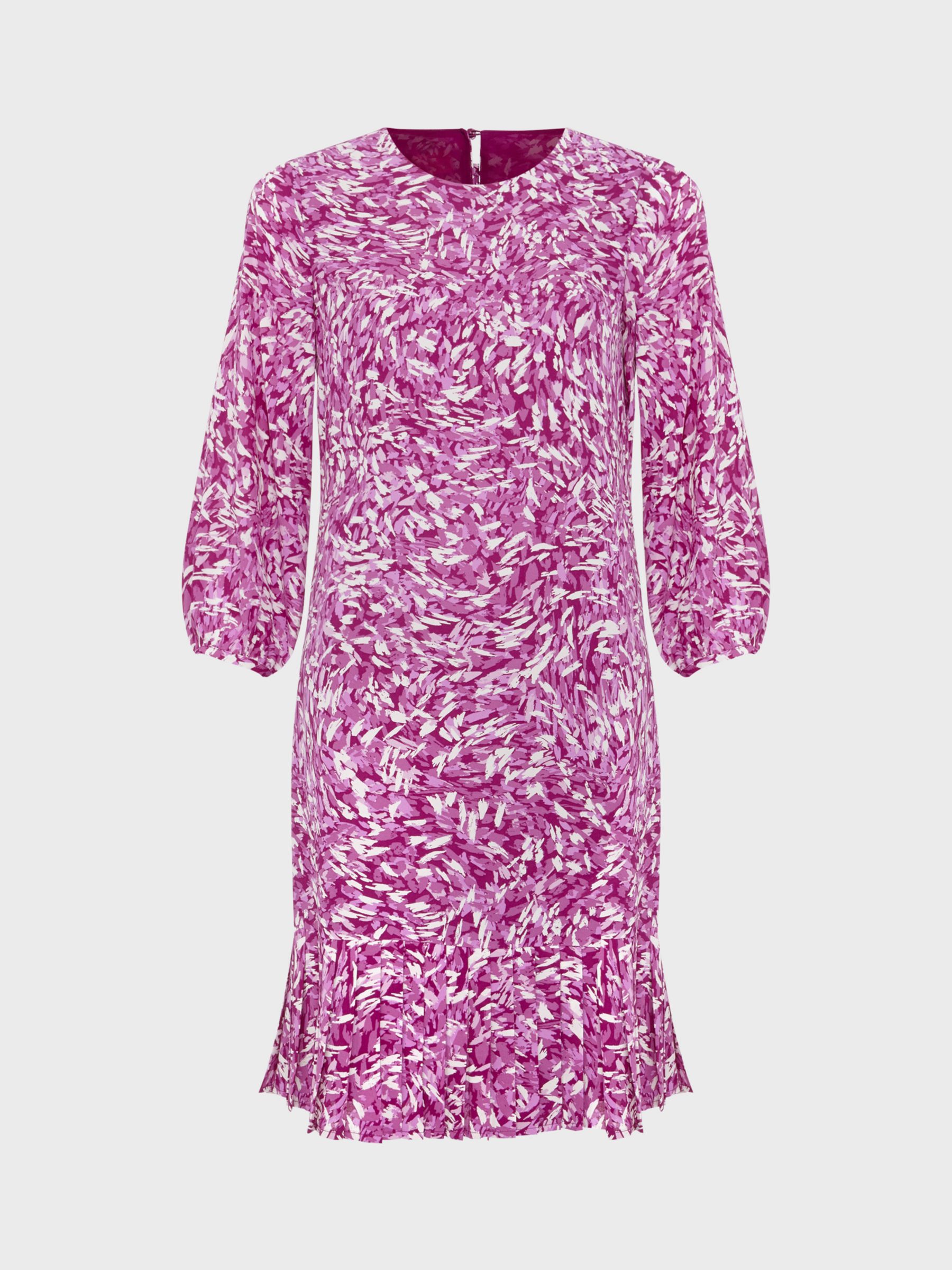 Hobbs Petite Liana Abstract Print Dress, Purple/Multi, 10