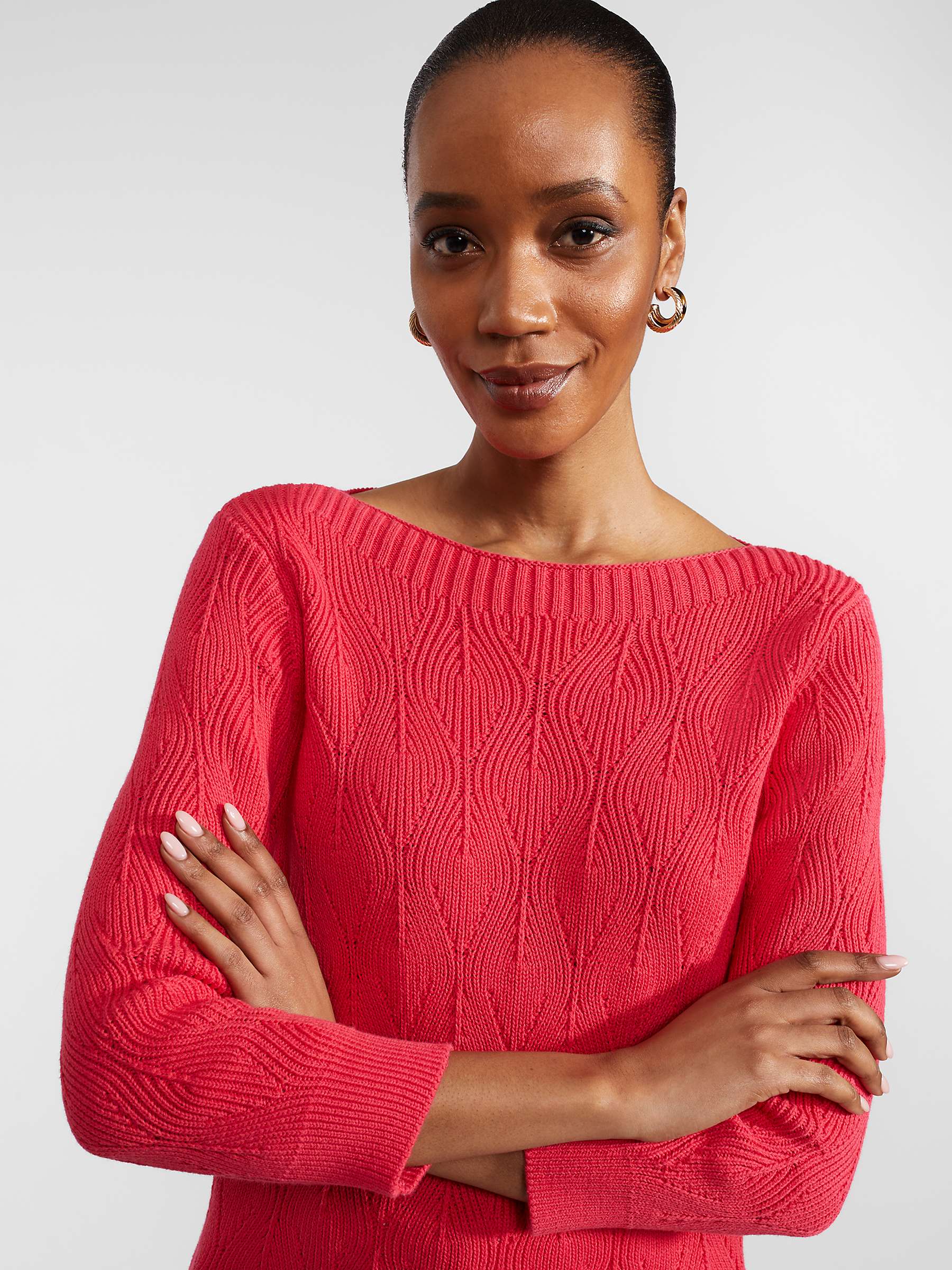 Buy Hobbs Laney Cotton Jumper, Rouge Pink Online at johnlewis.com