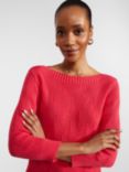 Hobbs Laney Cotton Jumper, Rouge Pink