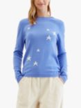 Chinti & Parker Wool Cashmere Blend Star Jumper, Powder Blue/Cream