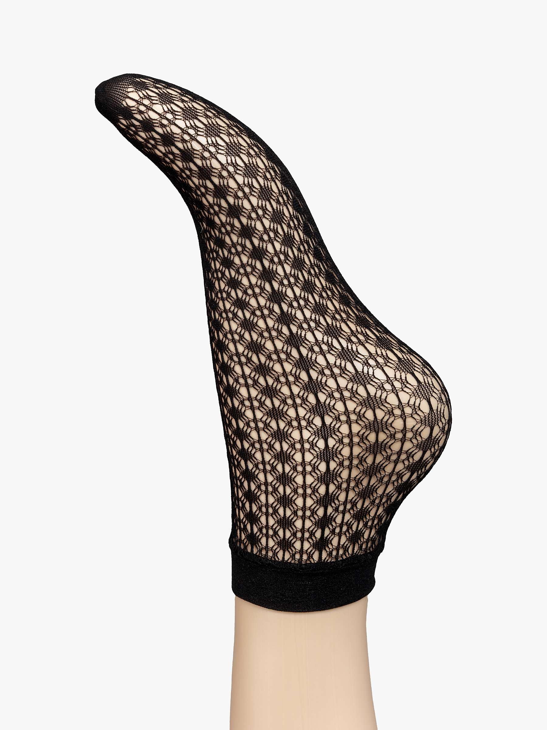 Buy Charnos Geometric Net Ankle Socks, Black Online at johnlewis.com