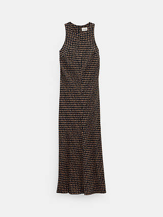 HUSH Imani Contrast Geometric Print Maxi Dress, Brown
