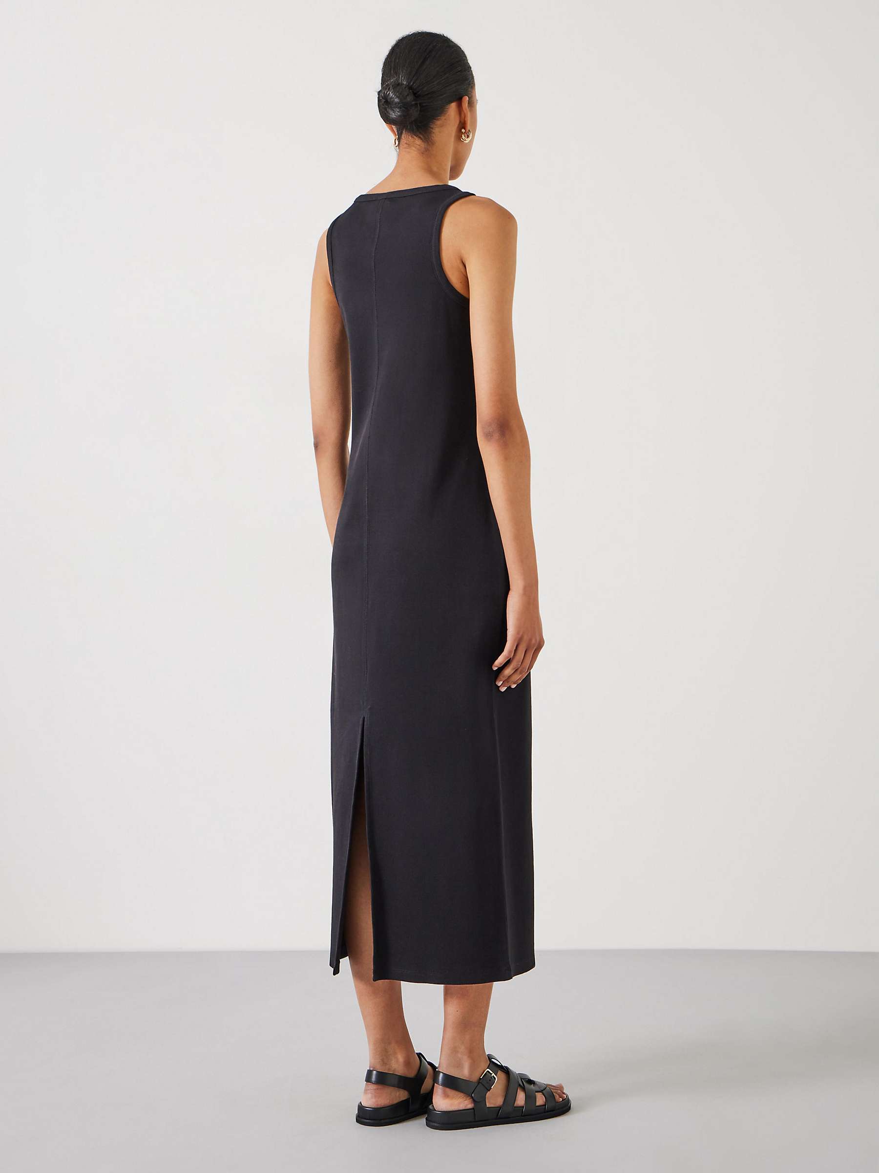 Buy HUSH Riley Ribbed Maxi Dress, Black Online at johnlewis.com