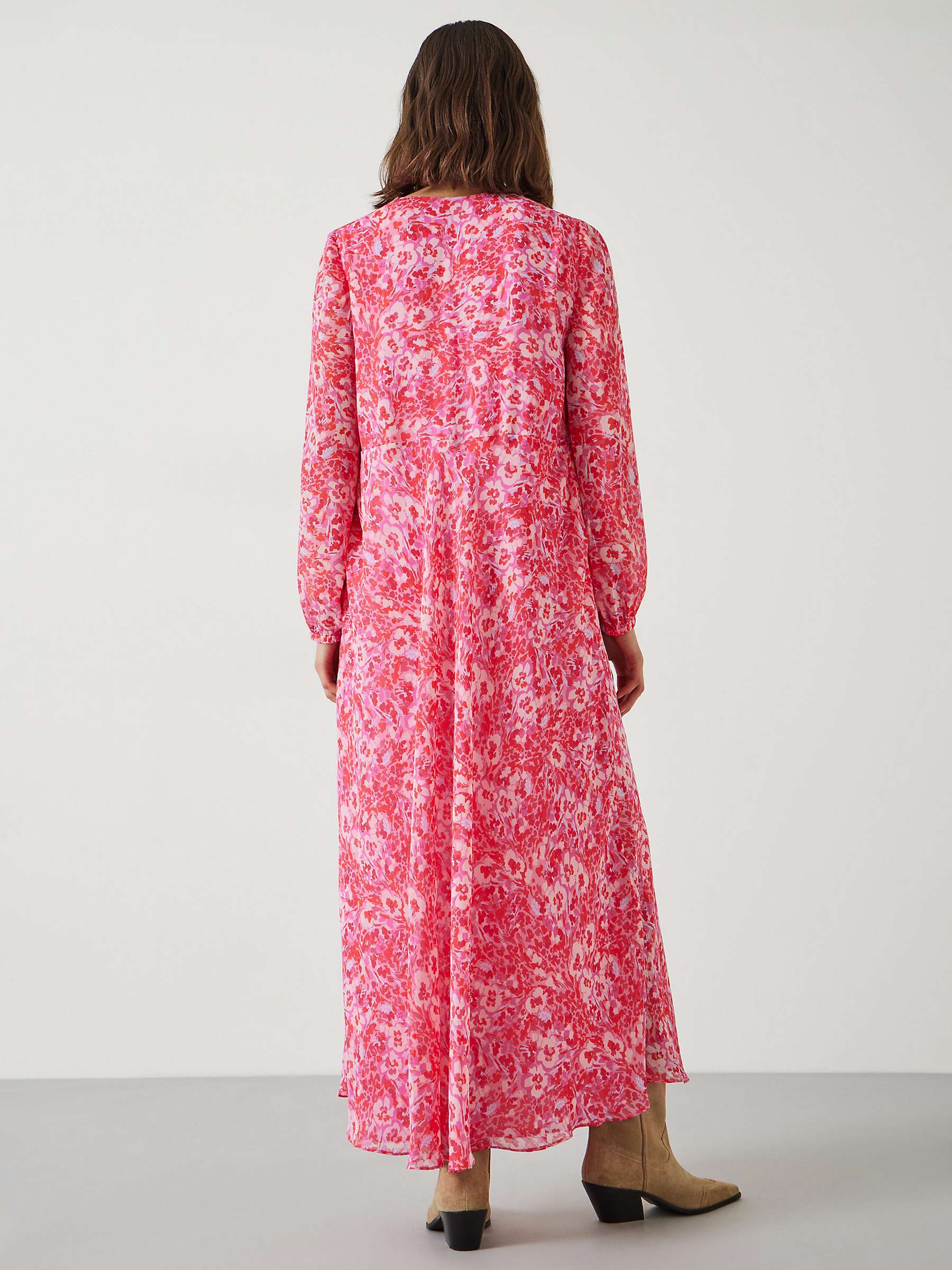 Buy HUSH Wray Painted Floral Print Maxi Dress, Pink/Multi Online at johnlewis.com