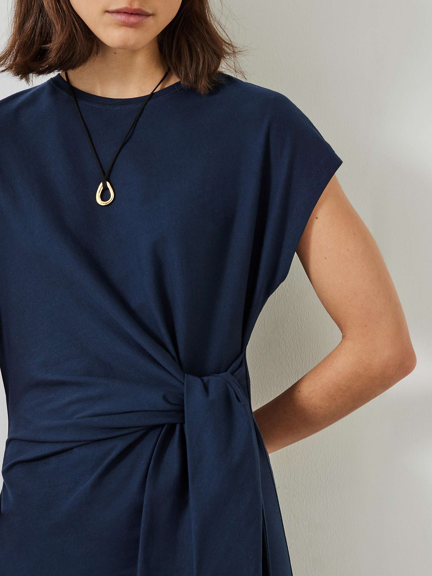 Buy HUSH Trinny Midi Cotton Jersey Dress, Midnight Navy Online at johnlewis.com