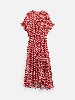 HUSH Keisha Geometric Print Maxi Shirt Dress, Geo Star Red