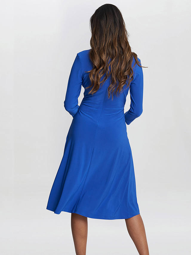 Gina Bacconi Twist Detail A-Line Jersey Dress, Cobalt