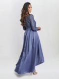 Gina Bacconi Lace Bodice Satin Skirt Maxi Dress, Wedgewood