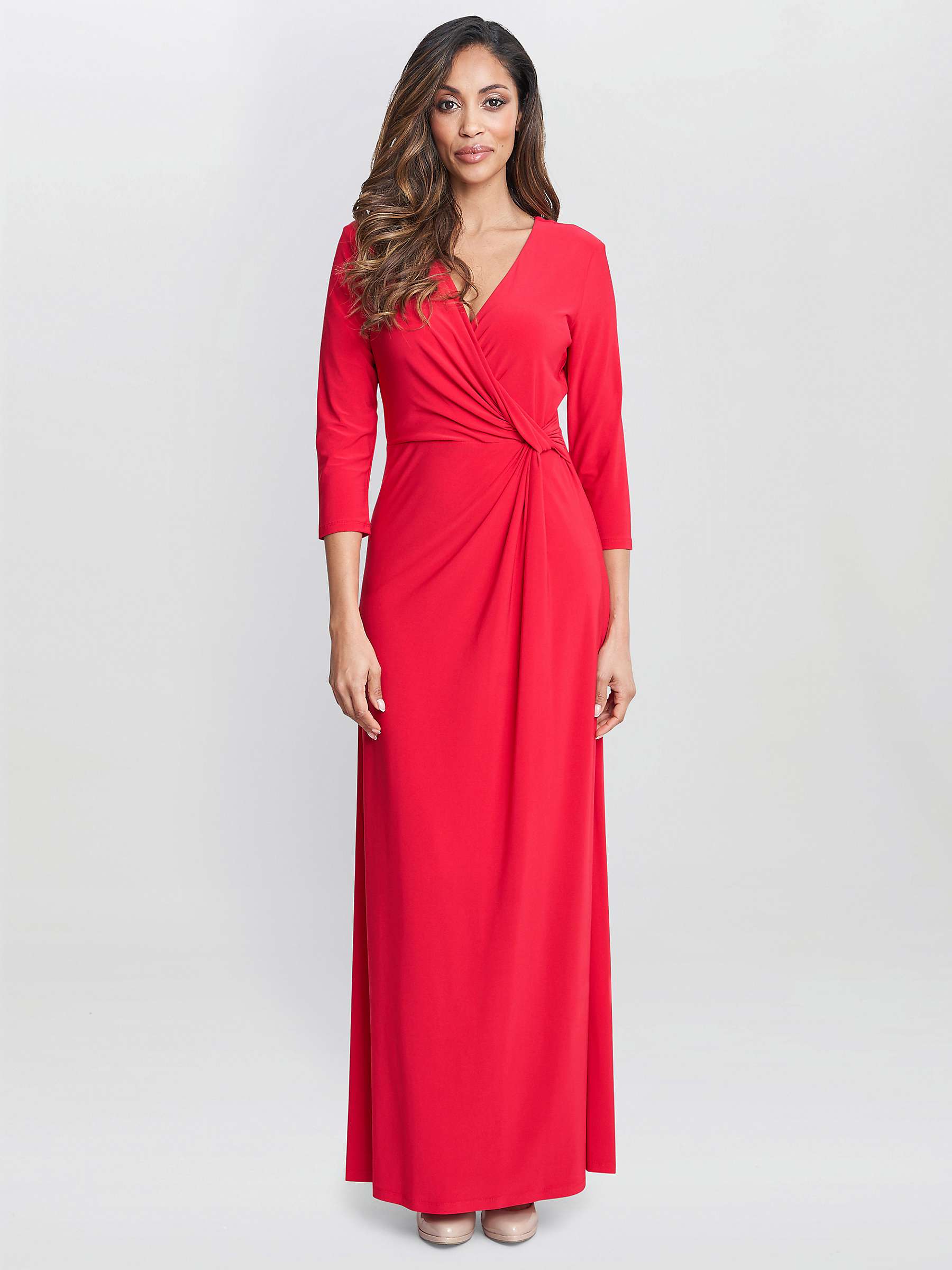 Buy Gina Bacconi Celine Jersey Wrap Maxi Dress, Red Online at johnlewis.com
