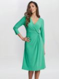 Gina Bacconi Twist Detail A-Line Jersey Dress, Jade