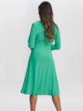 Gina Bacconi Twist Detail A-Line Jersey Dress, Jade