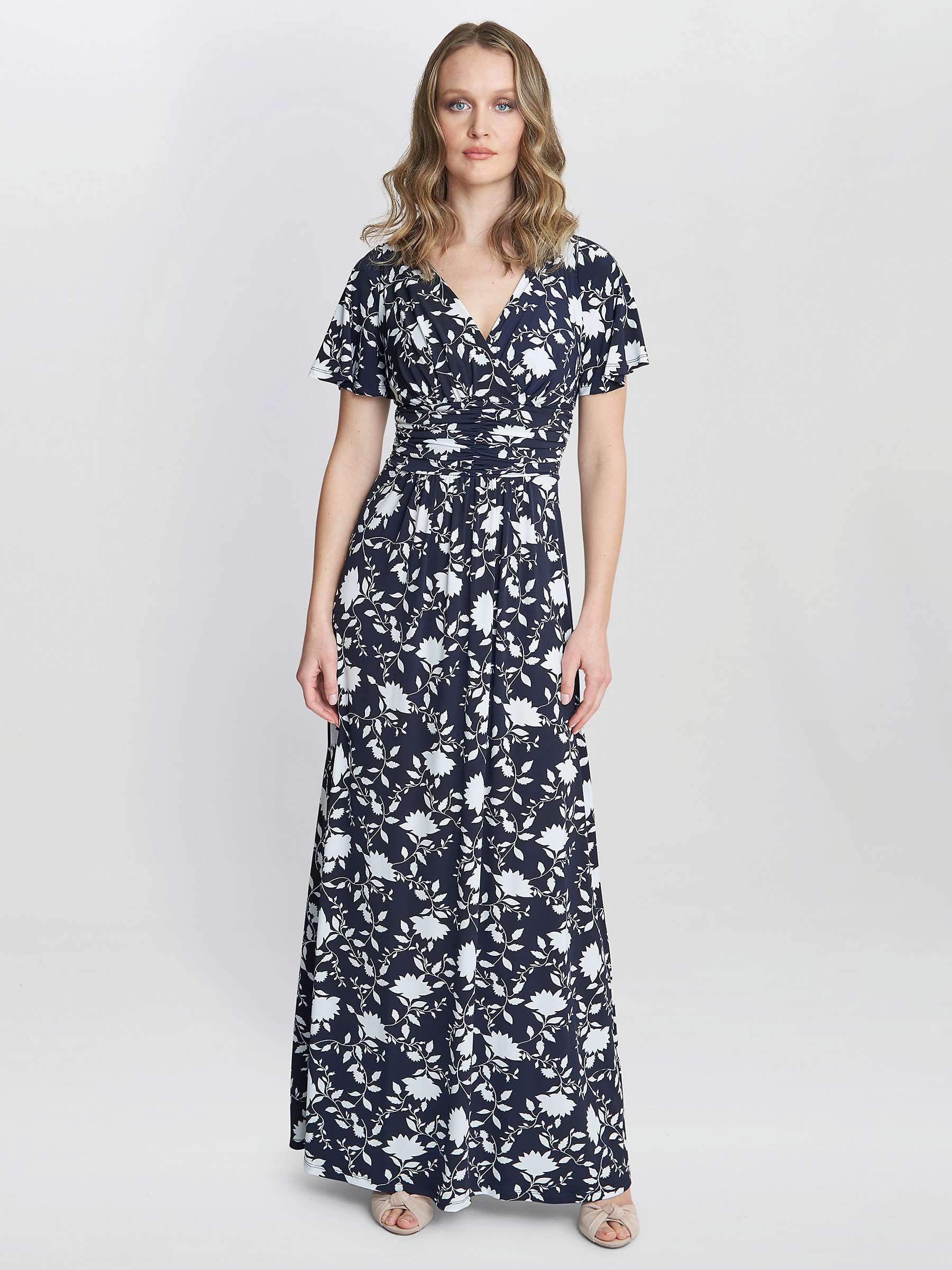 Buy Gina Bacconi Faye Jersey Maxi Dress, Navy/White Online at johnlewis.com