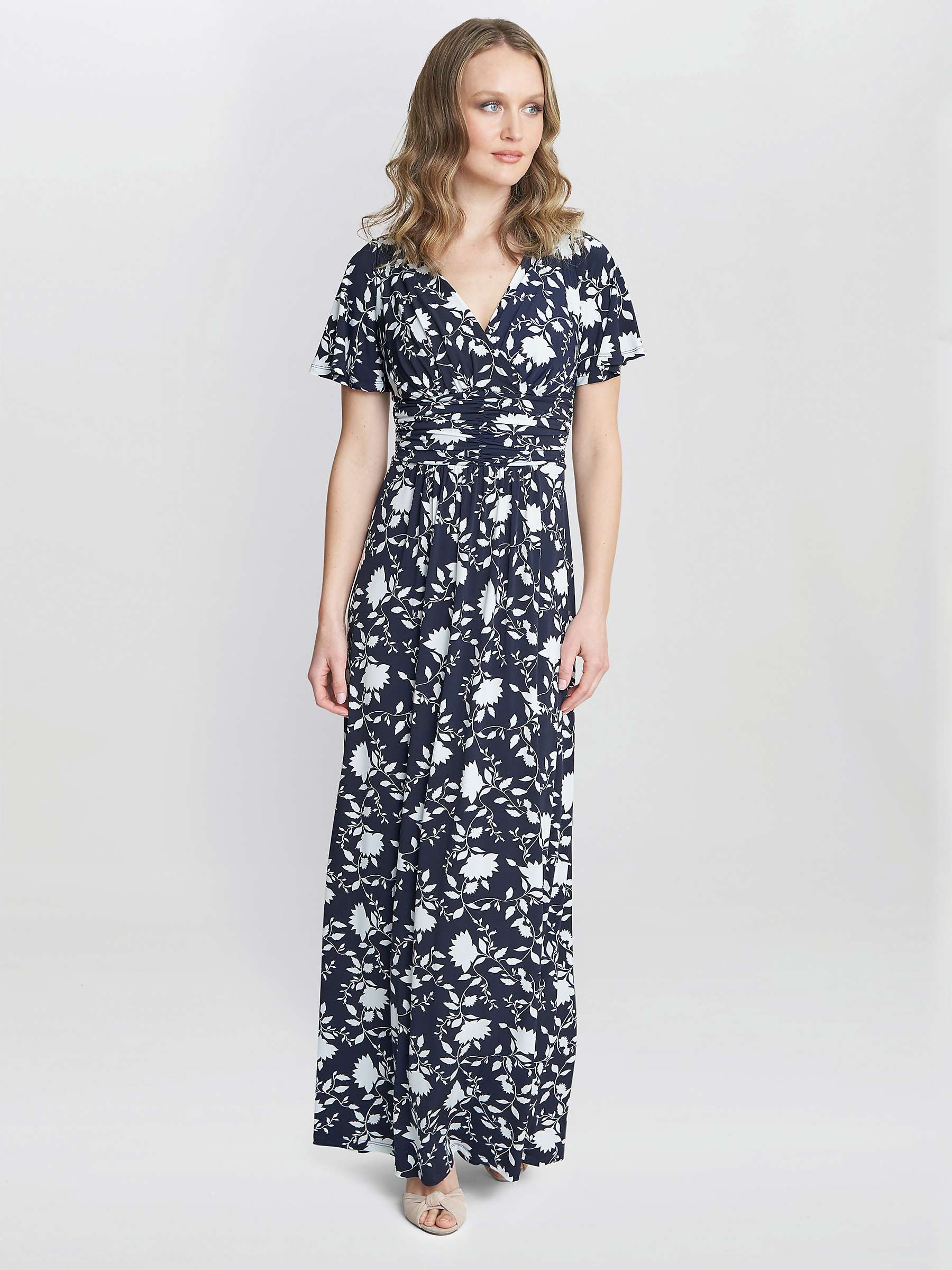 Buy Gina Bacconi Faye Jersey Maxi Dress, Navy/White Online at johnlewis.com