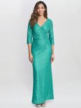 Gina Bacconi Fearne Lace Wrap Maxi Dress, Jade