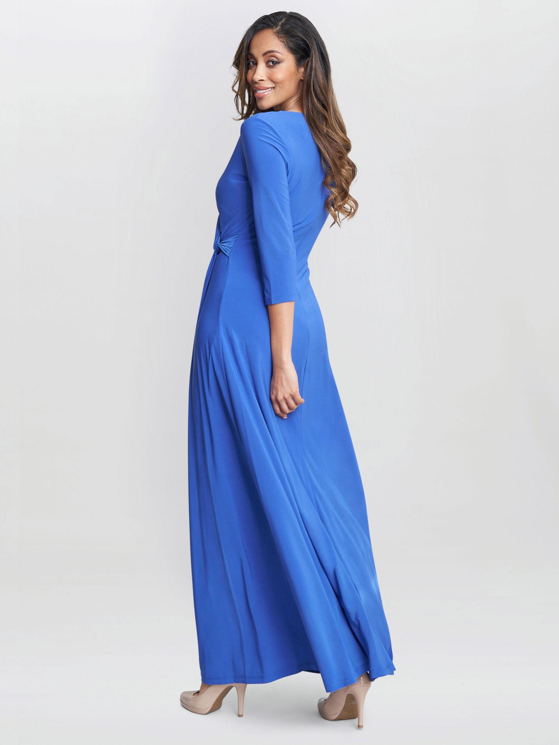 Gina Bacconi Celine Jersey Wrap Maxi Dress, Cobalt, 8