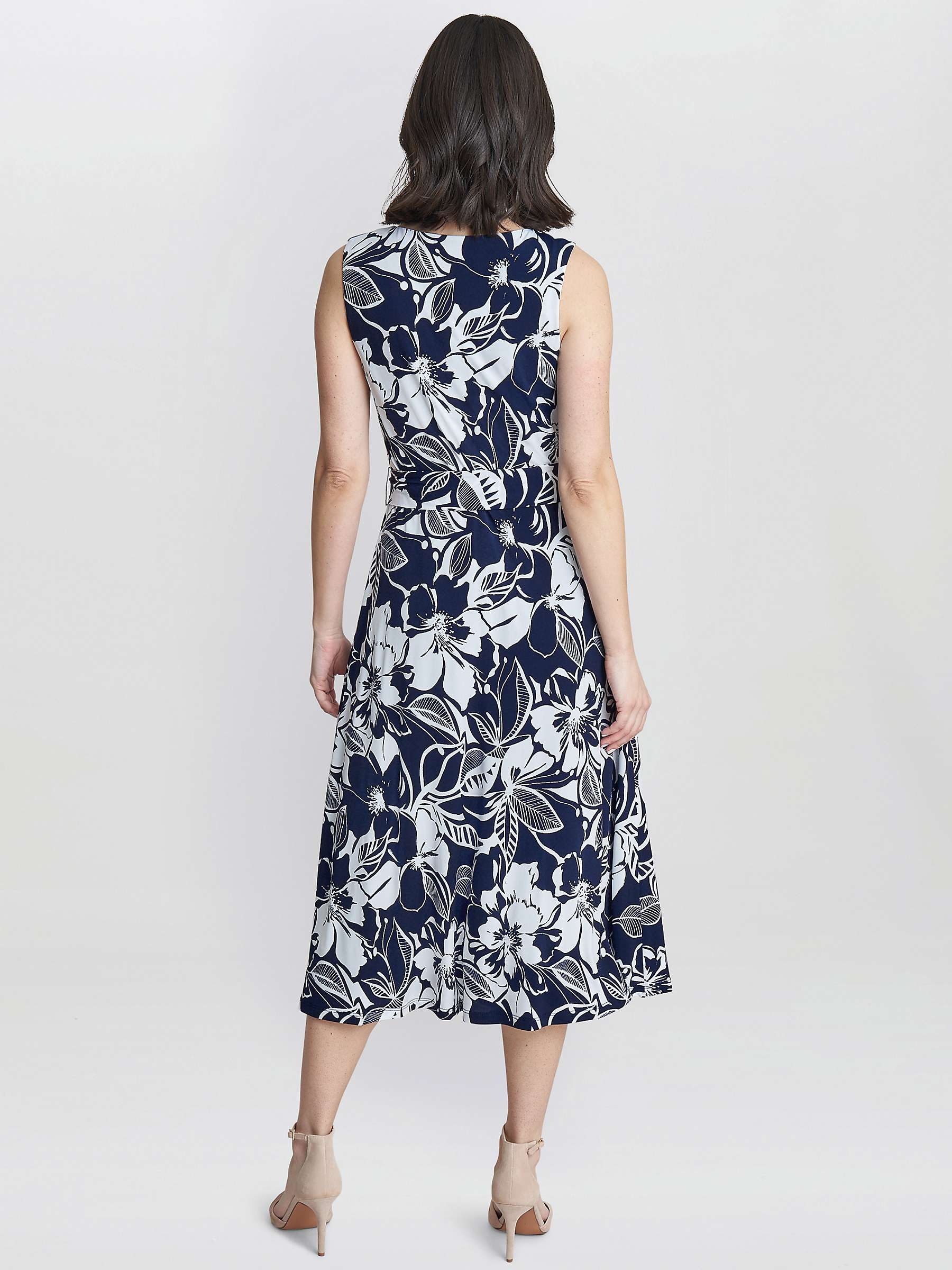 Buy Gina Bacconi Denise Fit And Flare Jersey Dress, Navy/White Online at johnlewis.com