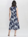 Gina Bacconi Denise Fit And Flare Jersey Dress, Navy/White