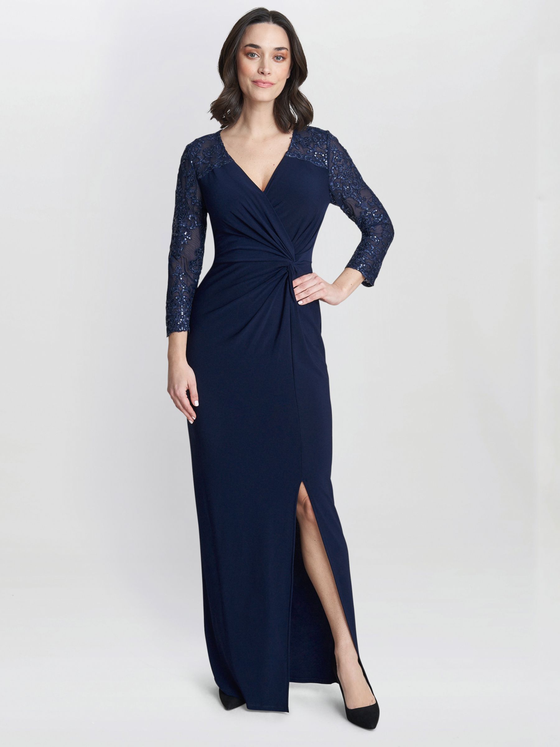 Buy Gina Bacconi Isla Maxi Dress With Twist Front, Navy Online at johnlewis.com