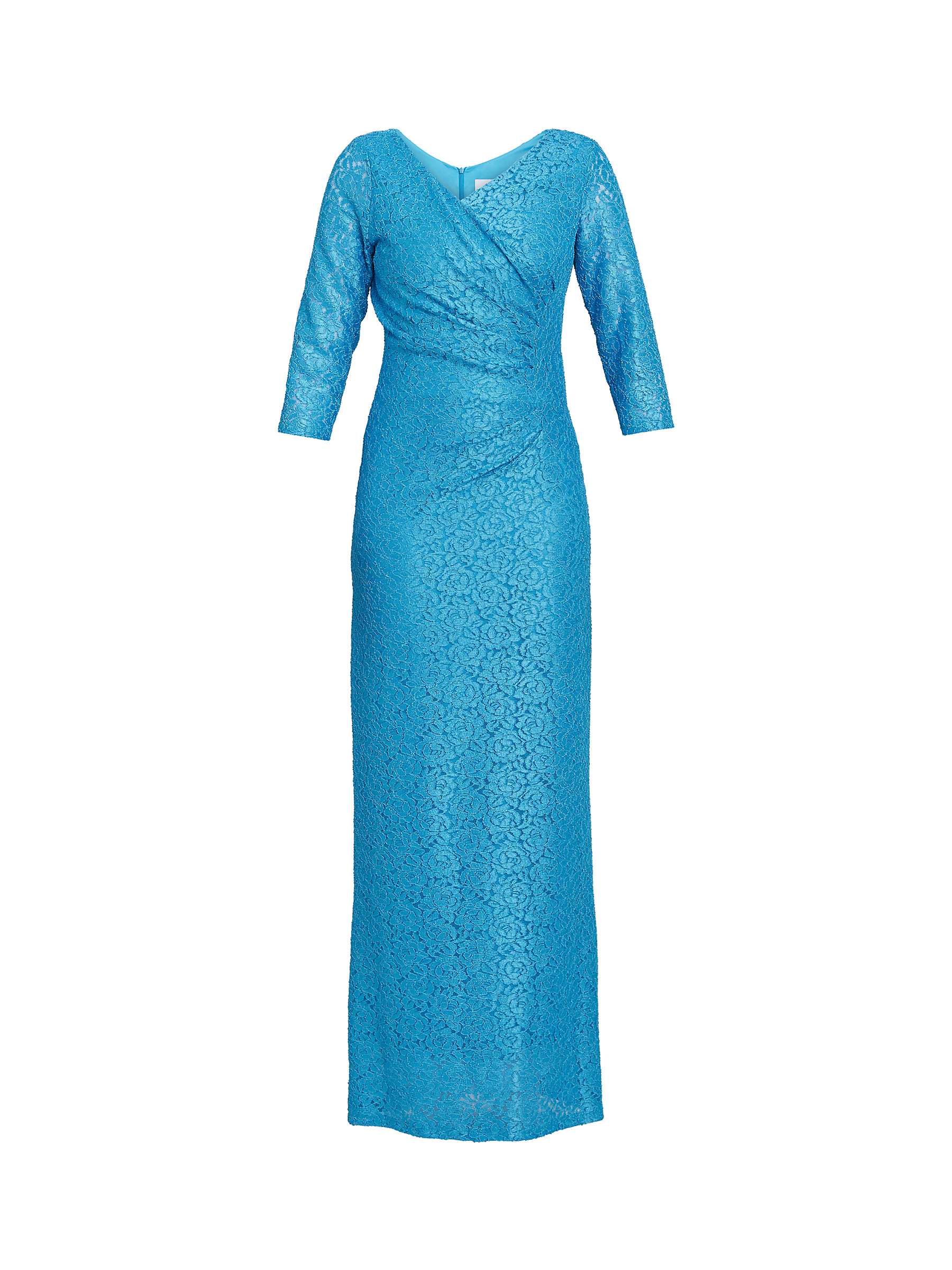 Buy Gina Bacconi Floral Lace Maxi Dress, Turquoise Online at johnlewis.com