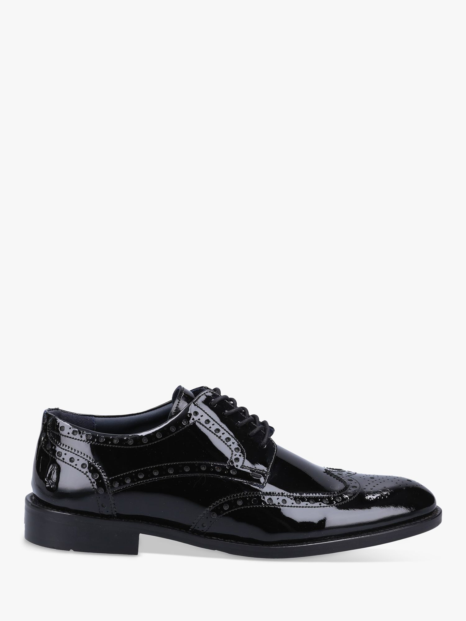 Hush Puppies Dustin Patent Leather Brogues, Black at John Lewis & Partners