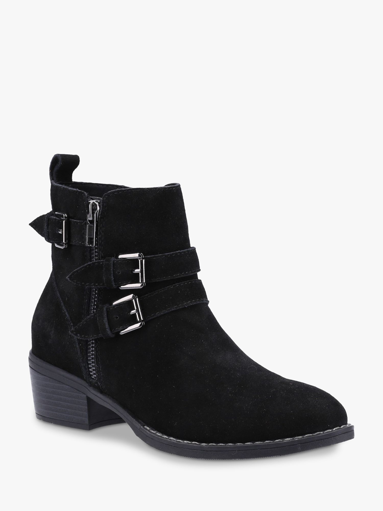 Hush Puppies Jenna Suede Ankle Boots, Black at John Lewis & Partners