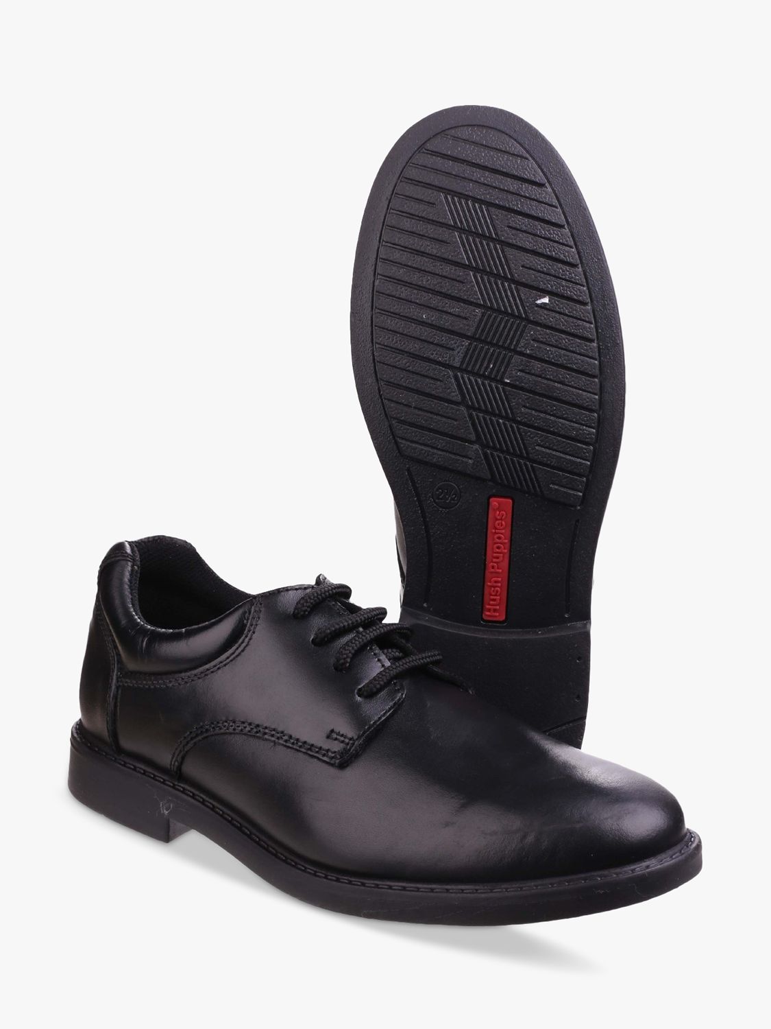 Buy Hush Puppies Kids' Tim Junior Leather School Shoes, Black Online at johnlewis.com