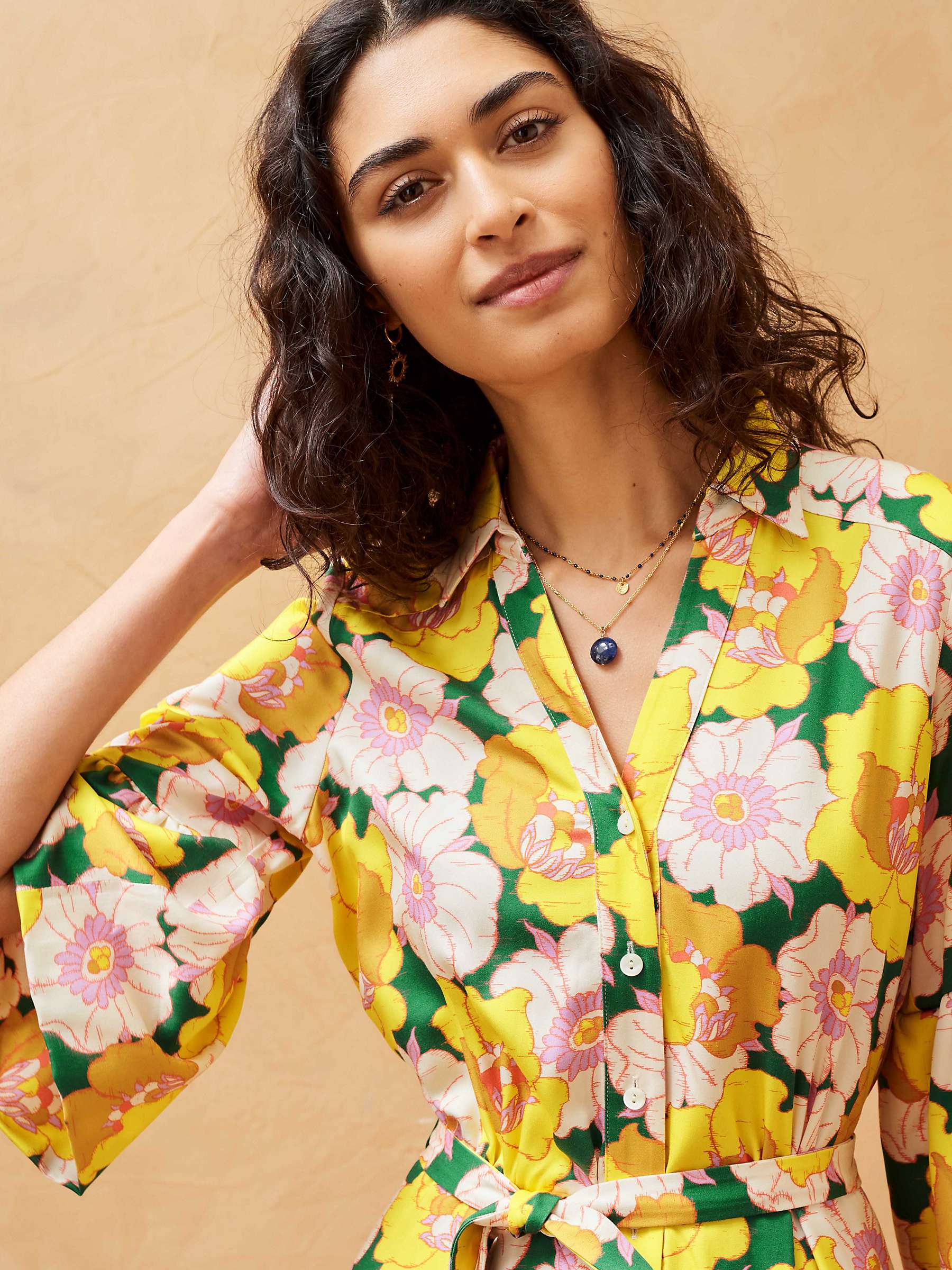 Buy Brora Liberty Floral Print Midi Shirt Dress, Mimosa/Multi Online at johnlewis.com
