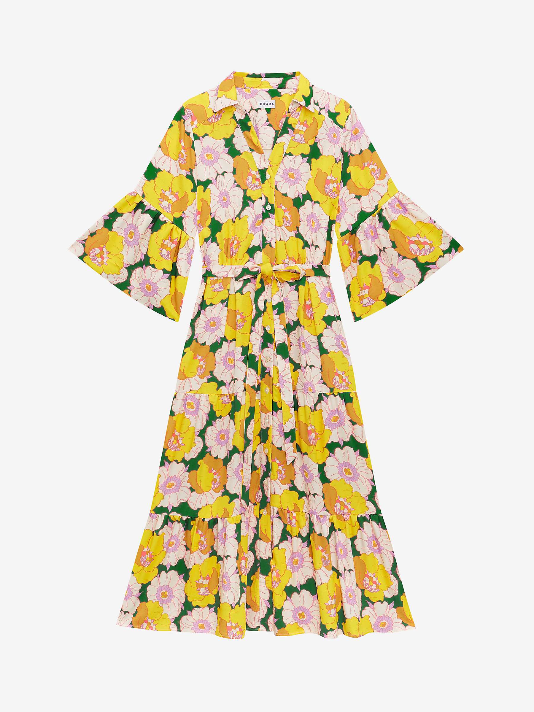 Buy Brora Liberty Floral Print Midi Shirt Dress, Mimosa/Multi Online at johnlewis.com