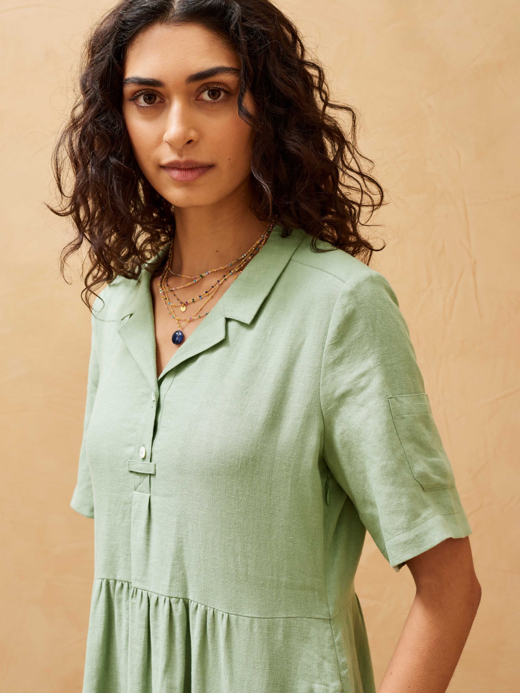 Buy Brora Linen Utility Midi Shirt Dress Online at johnlewis.com