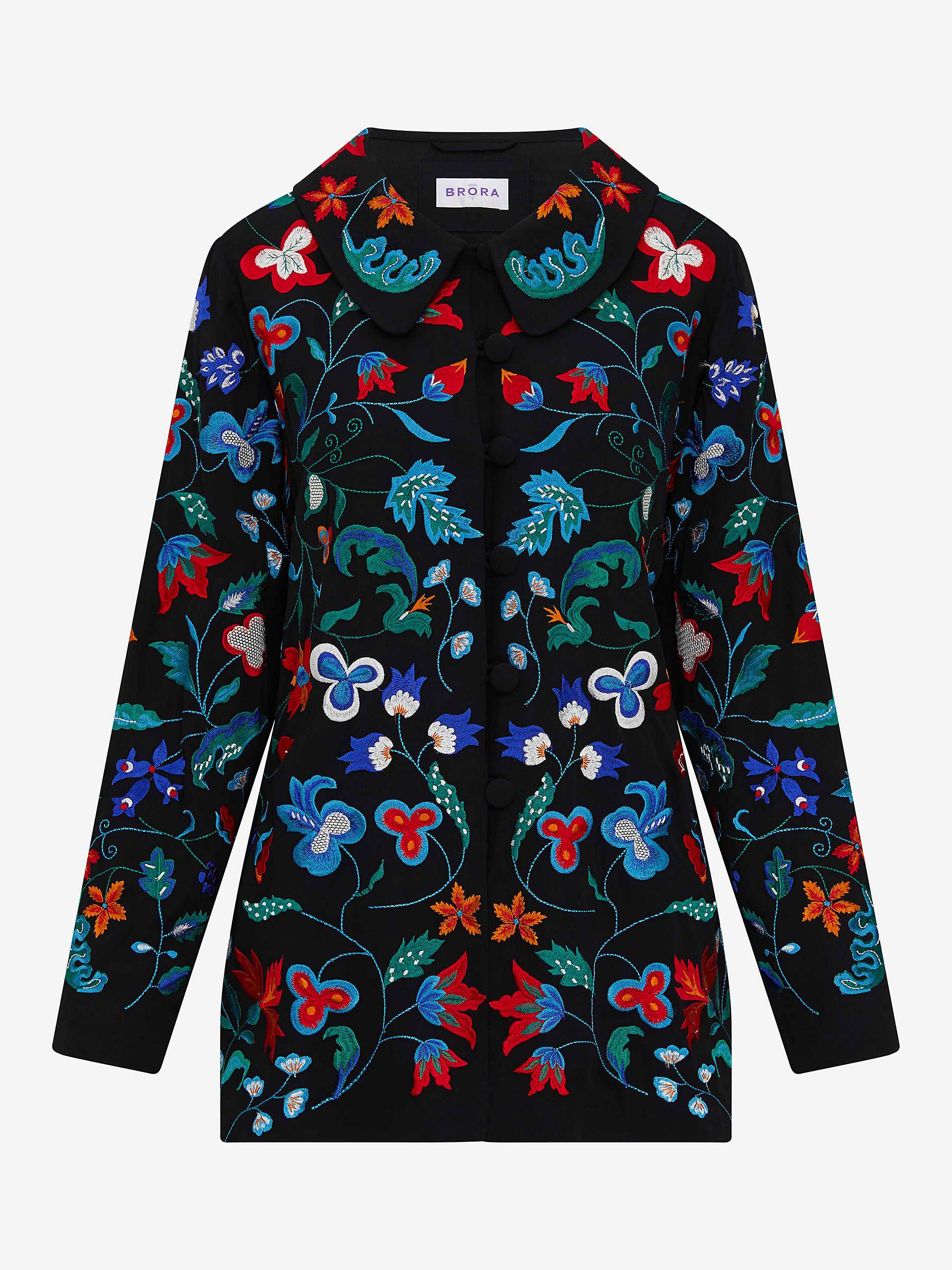 Buy Brora Folk Embroidered Jacket, Black/Multi Online at johnlewis.com