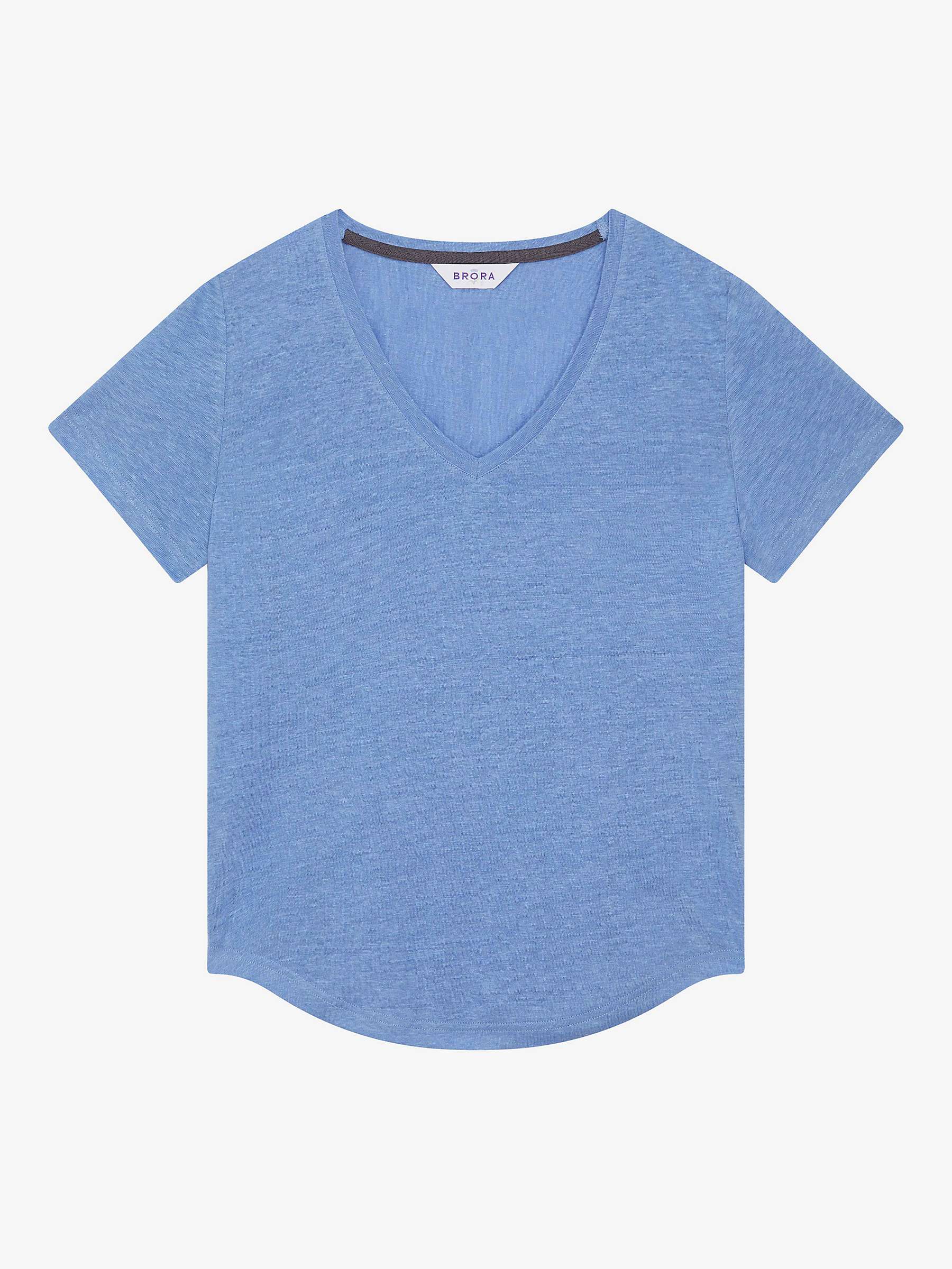 Buy Brora Linen Knit V-Neck T-Shirt Online at johnlewis.com
