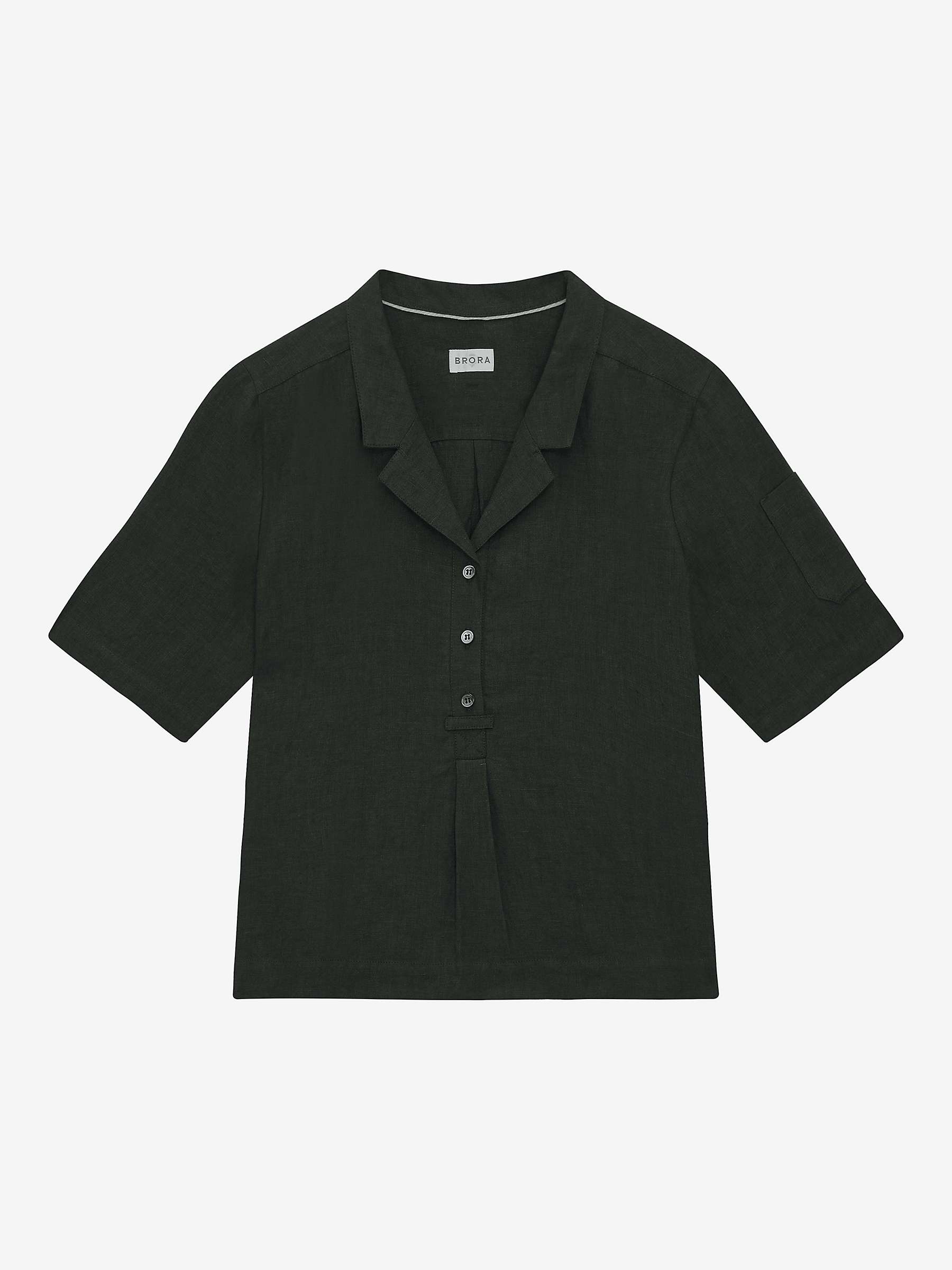 Buy Brora Linen Utility Shirt, Slate Online at johnlewis.com