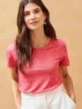 Brora Linen T-Shirt, Flamingo