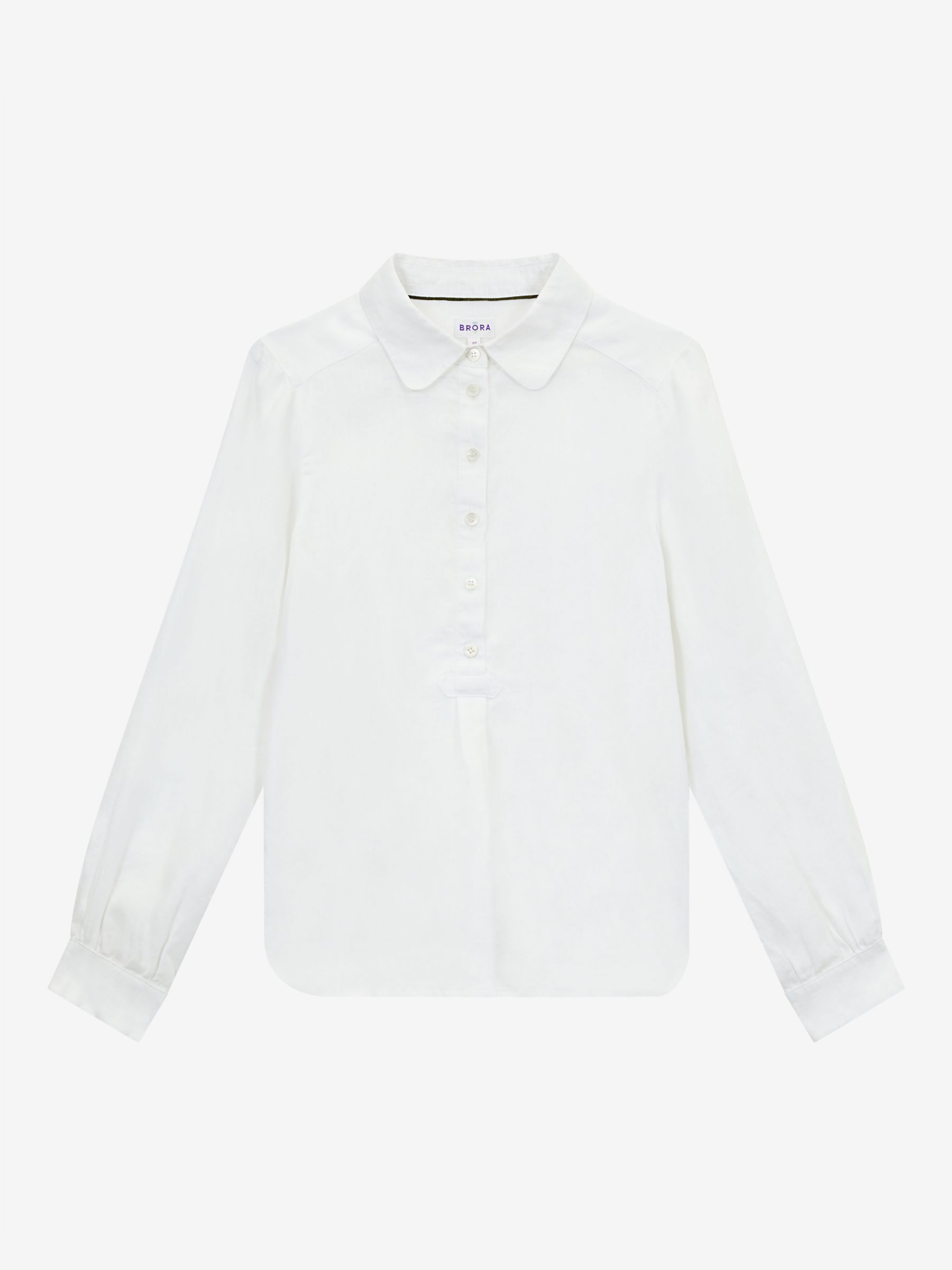 Brora Linen Tunic Shirt, White, 6