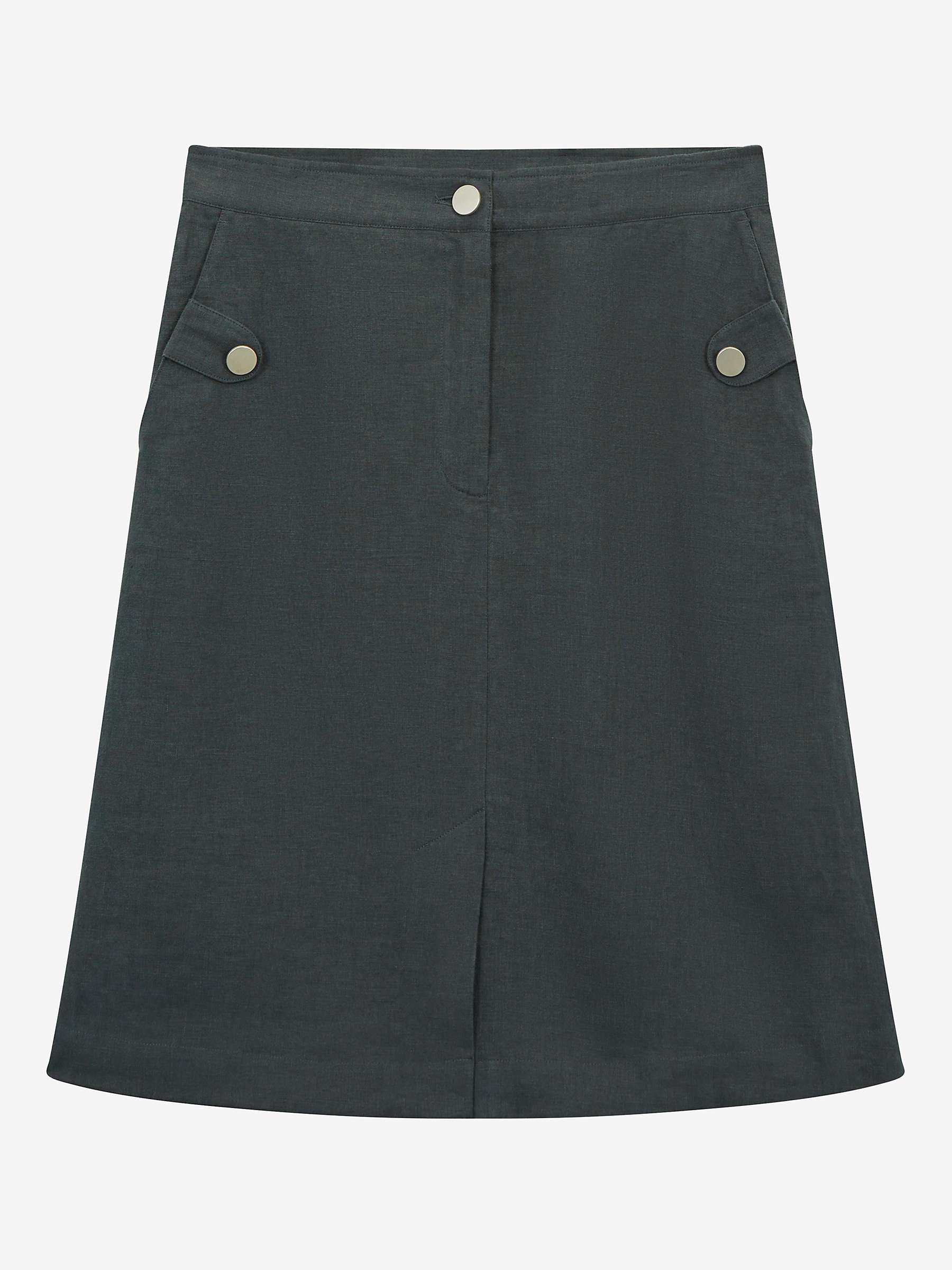 Buy Brora Linen Utility Tab Pocket Skirt, Slate Online at johnlewis.com