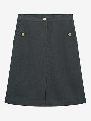Brora Linen Utility Tab Pocket Skirt, Slate