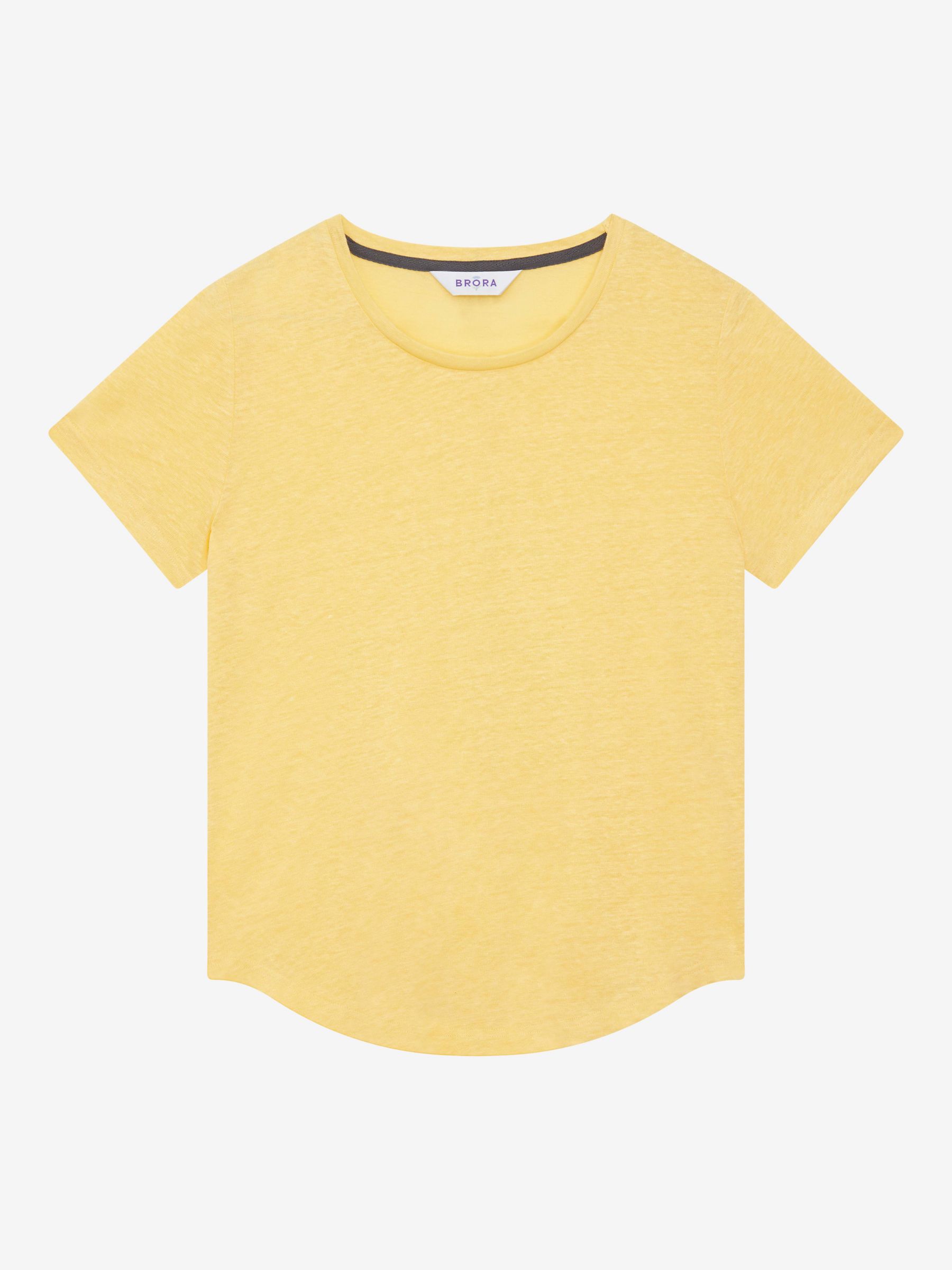 Brora Linen T-Shirt, Primrose, 6