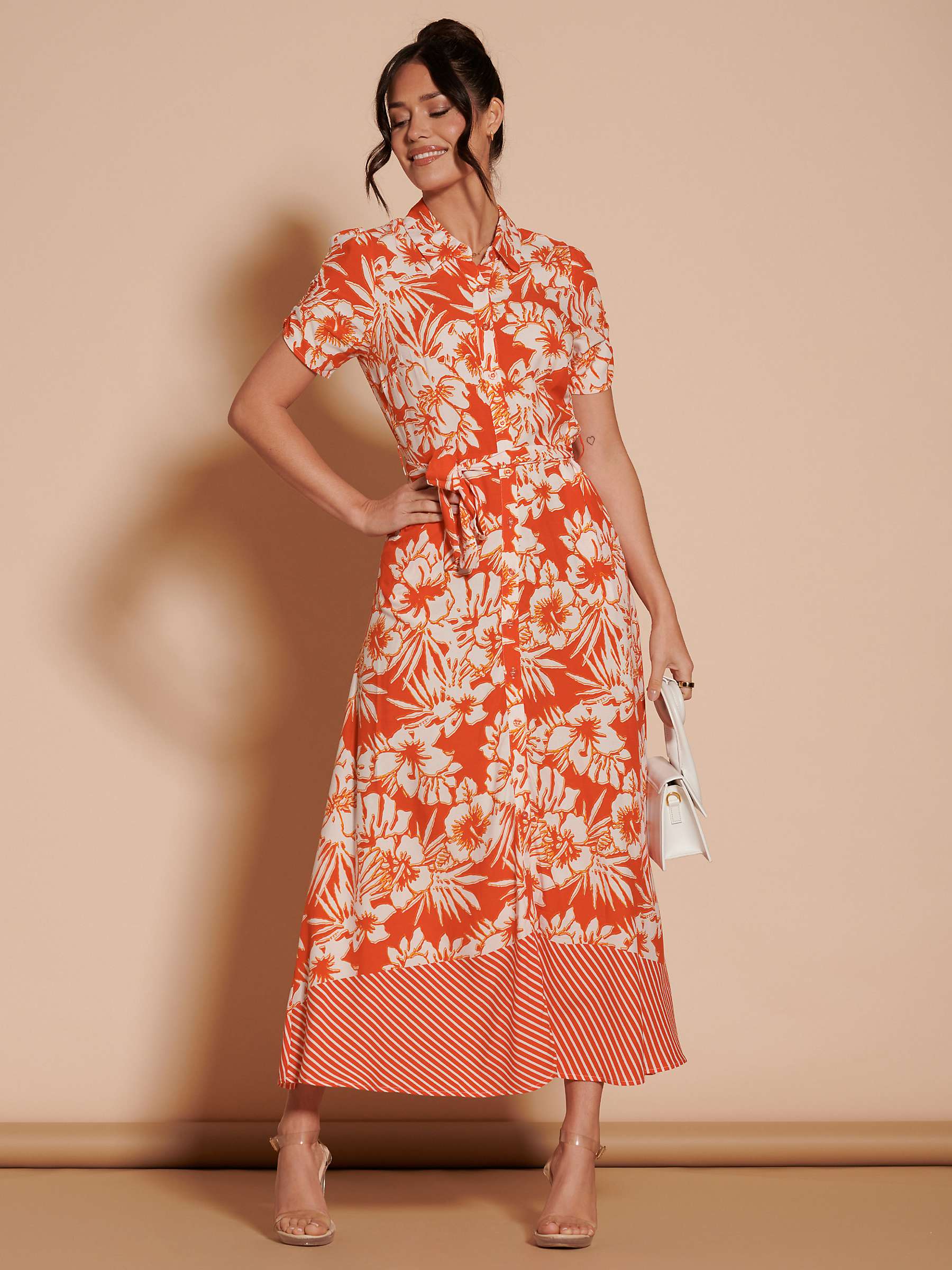 Buy Jolie Moi Elsie Floral Linen Blend Shirt Maxi Dress Online at johnlewis.com
