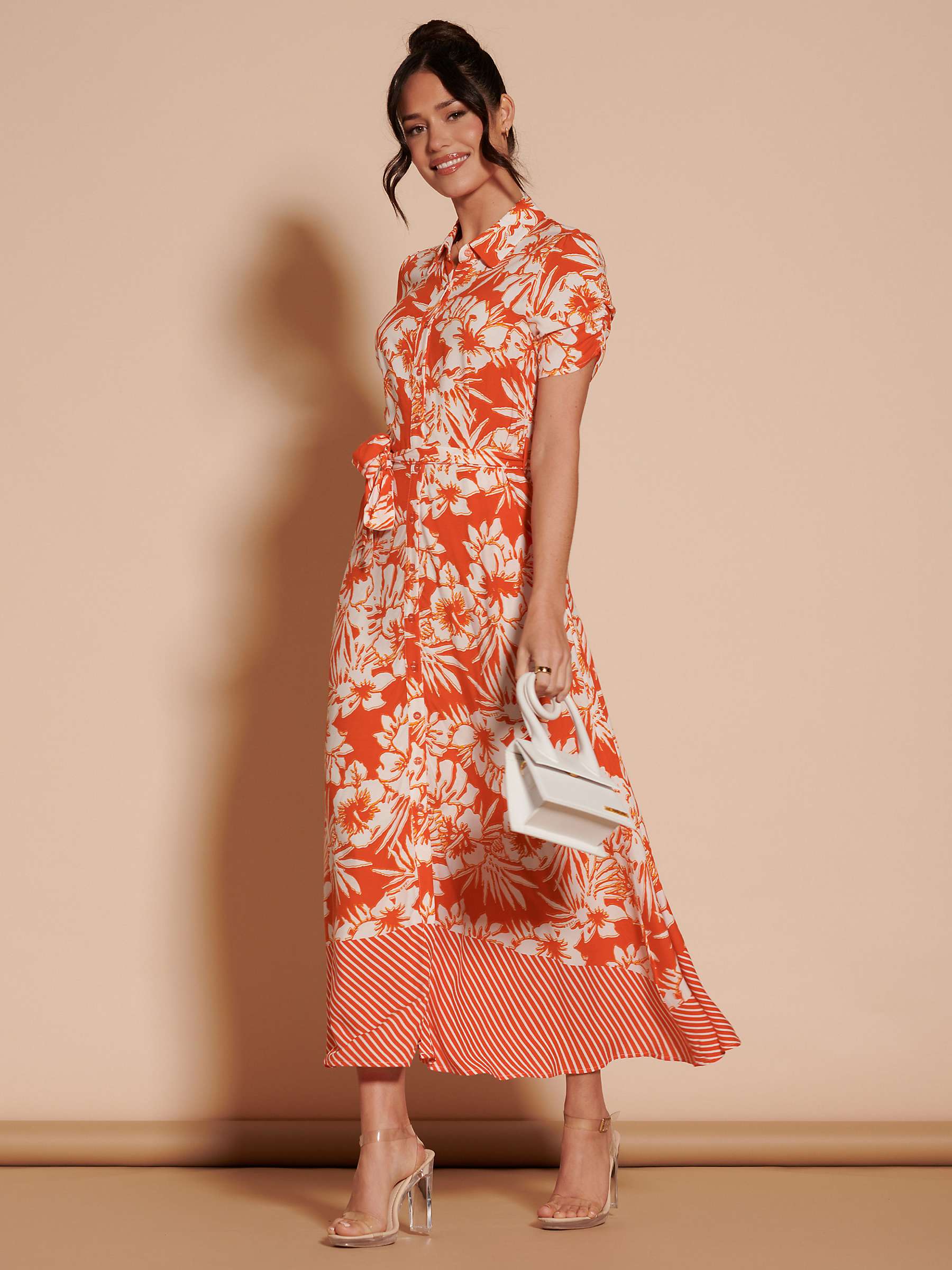 Buy Jolie Moi Elsie Floral Linen Blend Shirt Maxi Dress Online at johnlewis.com