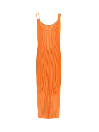 Ro&Zo Contrast Trim Rib Knit Maxi Dress, Orange