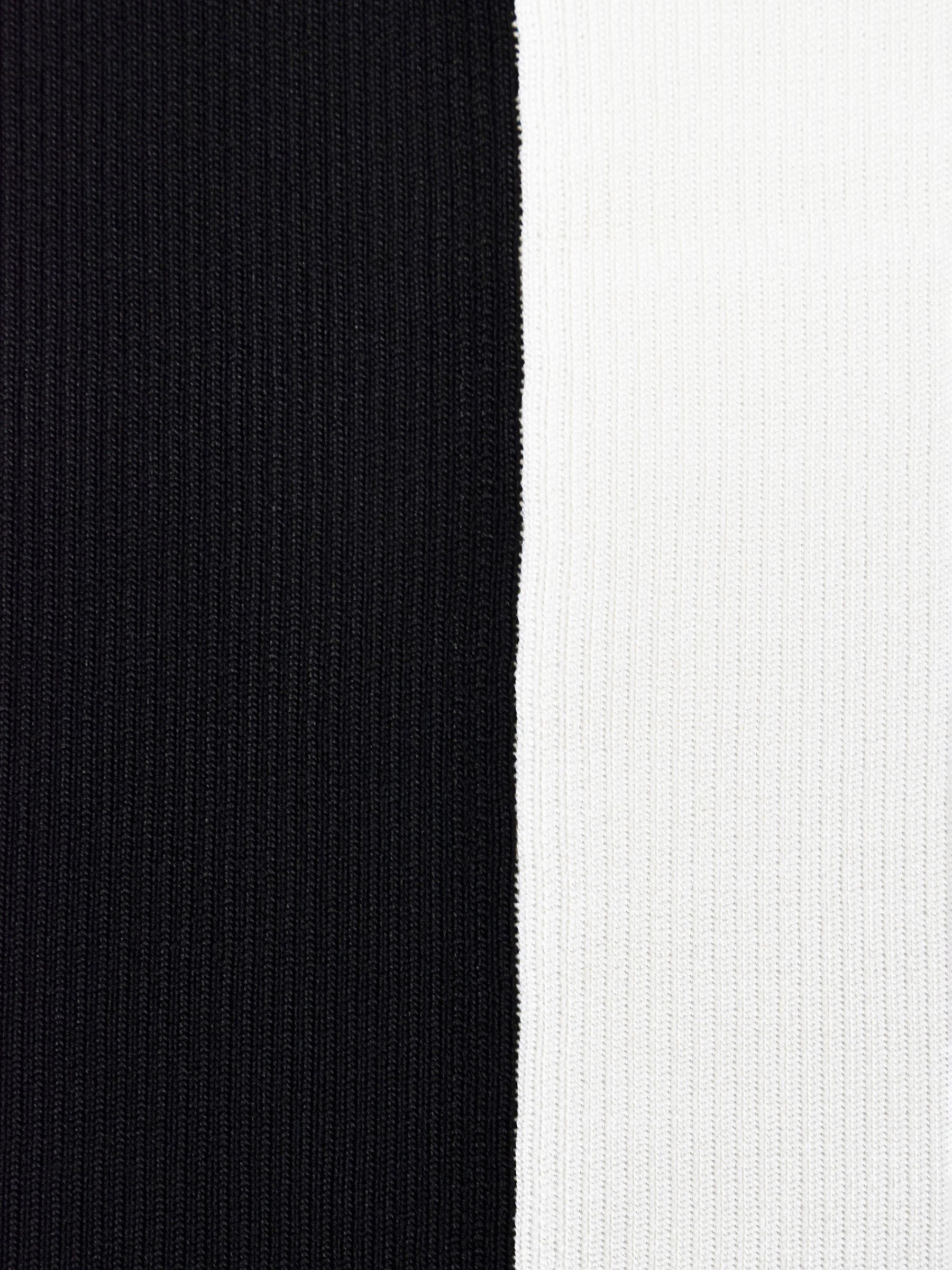 Ro&Zo Knitted Colour Block Maxi Dress, Black/Cream, 18