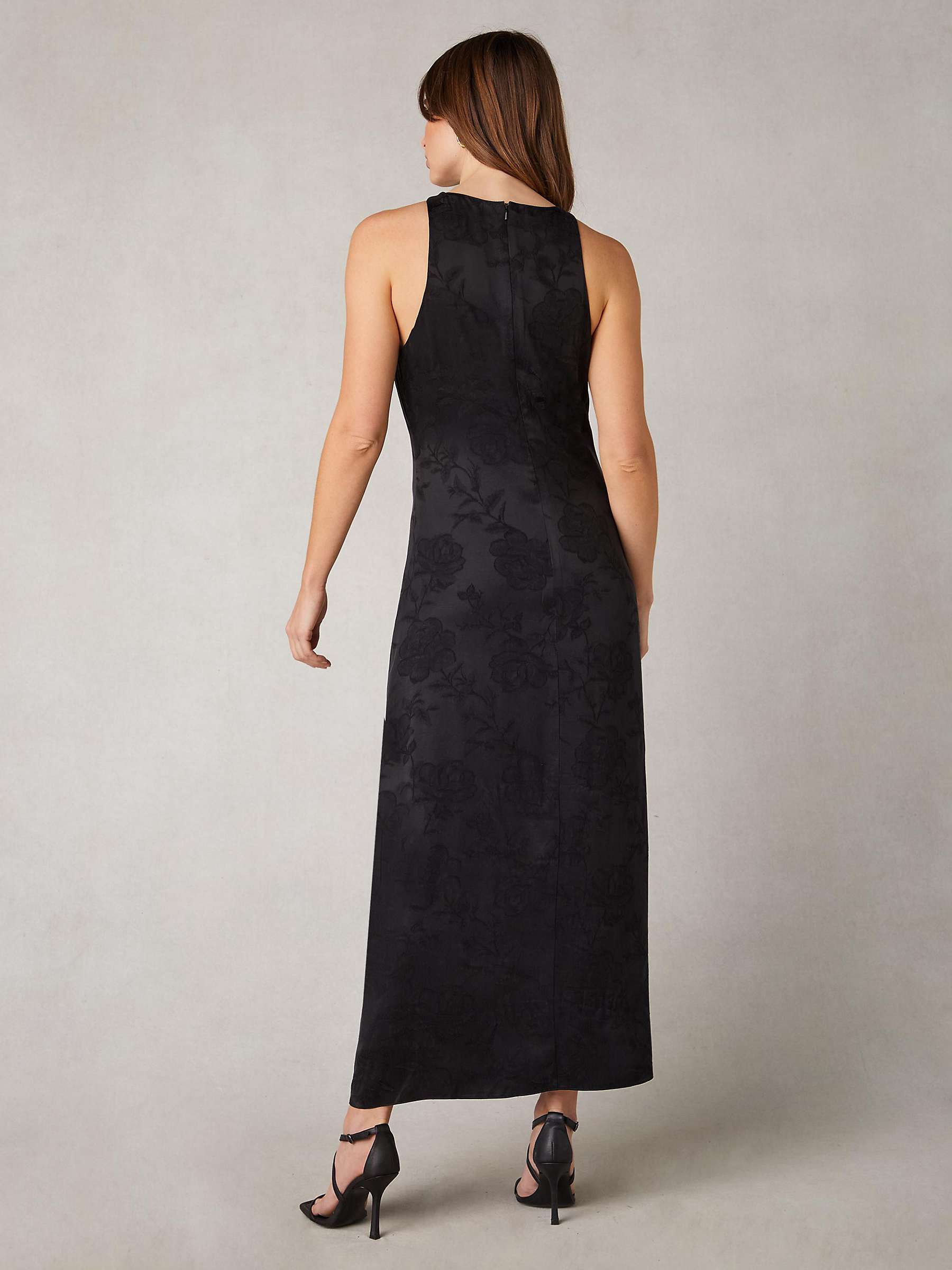 Buy Ro&Zo Camilla Floral Jacquard Maxi Dress, Black Online at johnlewis.com