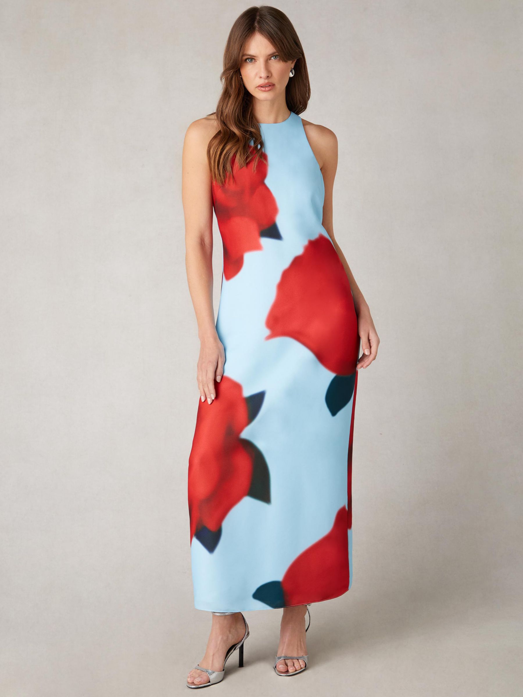 Buy Ro&Zo Camilla Rose Print Maxi Dress, Aqua/Red Online at johnlewis.com