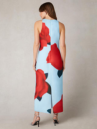 Ro&Zo Camilla Rose Print Maxi Dress, Aqua/Red