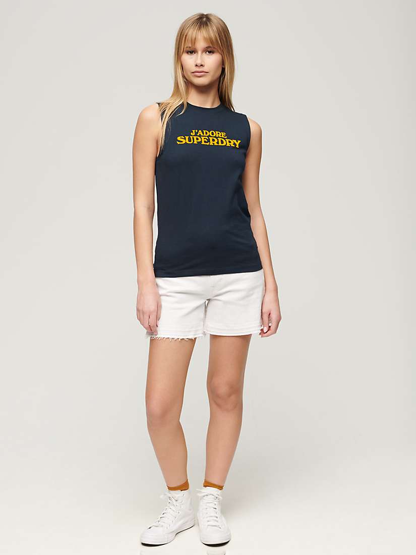Buy Superdry Sport Luxe Fitted Tank Top, Eclipse Navy Online at johnlewis.com