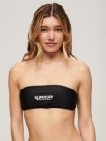 Superdry Logo Bandeau Bikini Top, Black