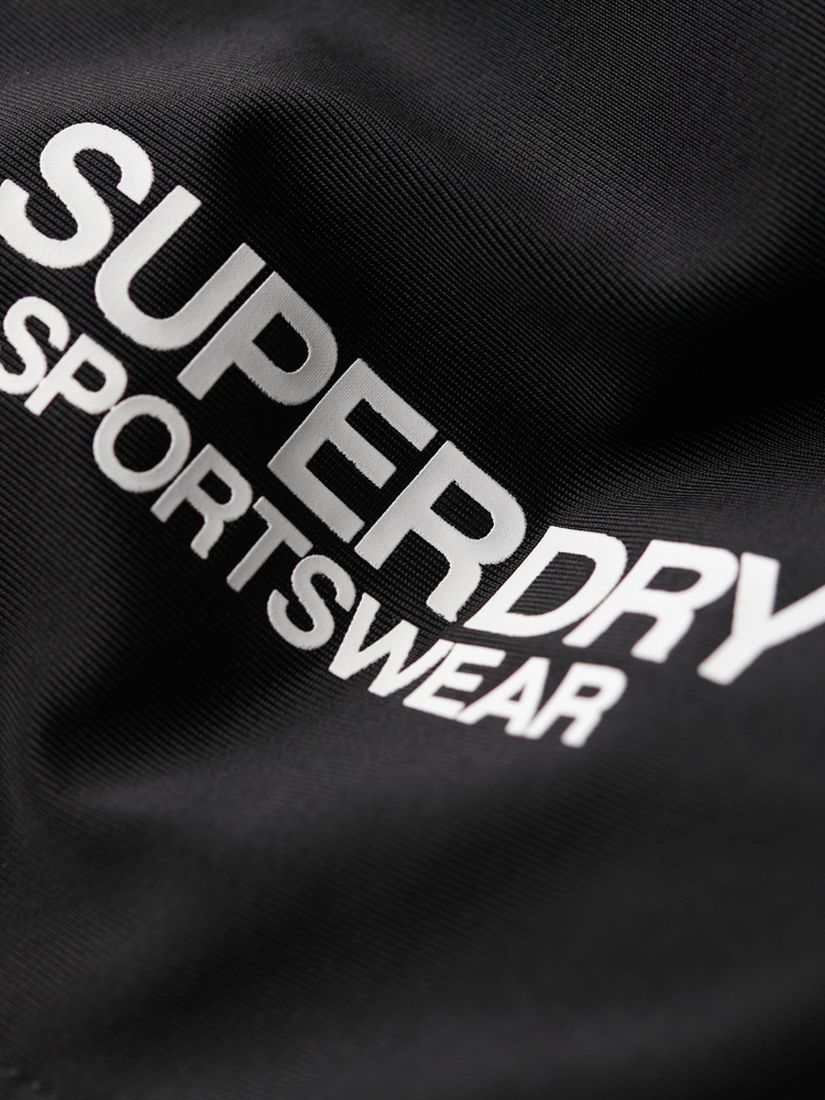 Superdry Logo Bandeau Bikini Top, Black, 16