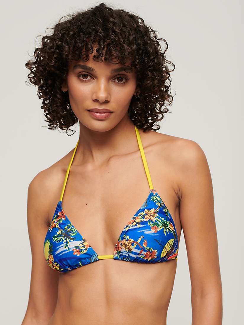 Buy Superdry String Triangle Bikini Top, Blue Dolphin Ocean Online at johnlewis.com