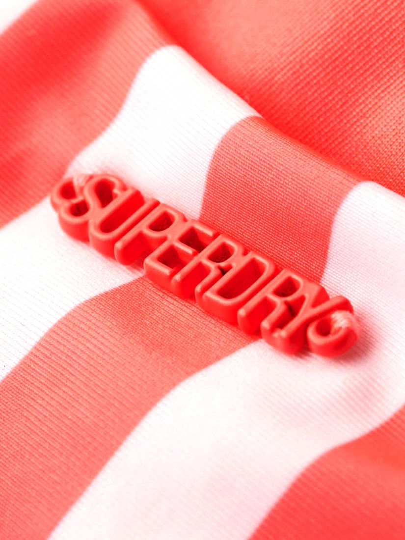 Superdry Striped Cheeky Bikini Bottoms, Pink/Multi, 8