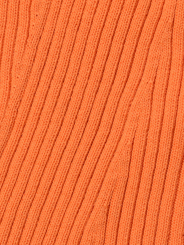 Ro&Zo Tie Front Ribbed Top, Orange